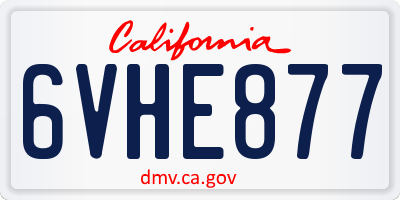 CA license plate 6VHE877