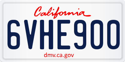 CA license plate 6VHE900