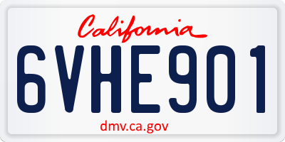 CA license plate 6VHE901