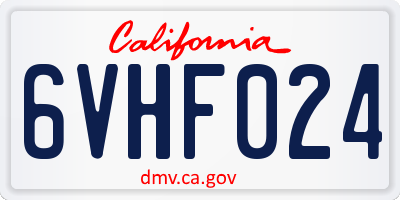 CA license plate 6VHF024