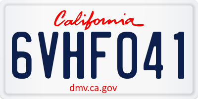CA license plate 6VHF041