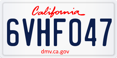 CA license plate 6VHF047