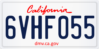 CA license plate 6VHF055