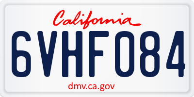 CA license plate 6VHF084