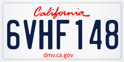 CA license plate 6VHF148