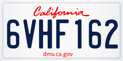 CA license plate 6VHF162