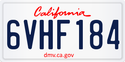 CA license plate 6VHF184