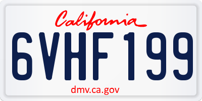CA license plate 6VHF199