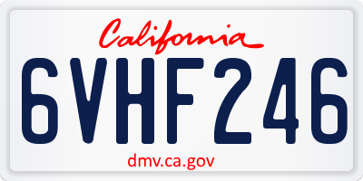 CA license plate 6VHF246