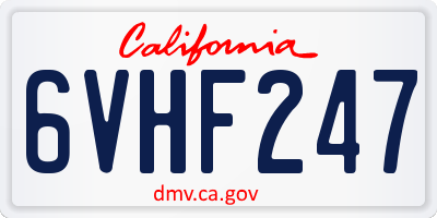 CA license plate 6VHF247
