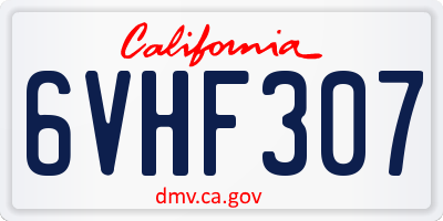CA license plate 6VHF307
