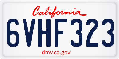 CA license plate 6VHF323