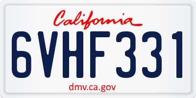 CA license plate 6VHF331