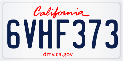 CA license plate 6VHF373