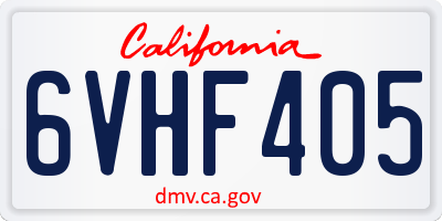 CA license plate 6VHF405