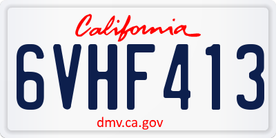 CA license plate 6VHF413
