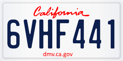 CA license plate 6VHF441
