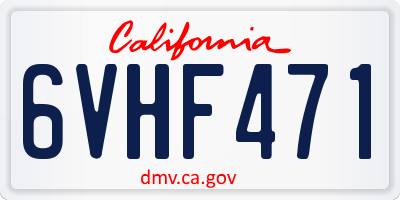 CA license plate 6VHF471