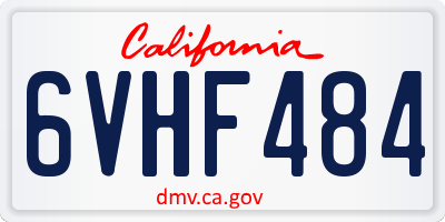 CA license plate 6VHF484