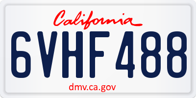 CA license plate 6VHF488
