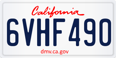 CA license plate 6VHF490