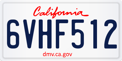 CA license plate 6VHF512