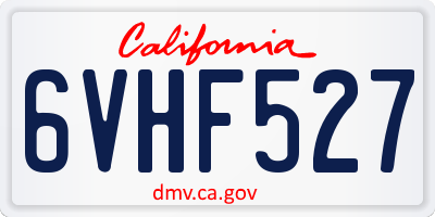 CA license plate 6VHF527