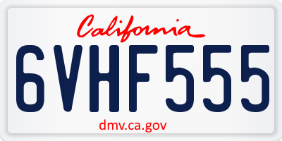 CA license plate 6VHF555
