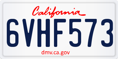 CA license plate 6VHF573