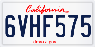 CA license plate 6VHF575