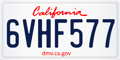 CA license plate 6VHF577