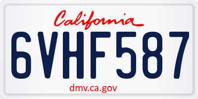 CA license plate 6VHF587