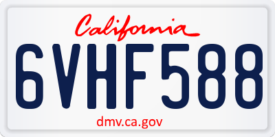CA license plate 6VHF588