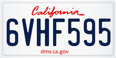 CA license plate 6VHF595