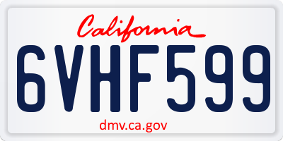 CA license plate 6VHF599