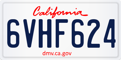 CA license plate 6VHF624