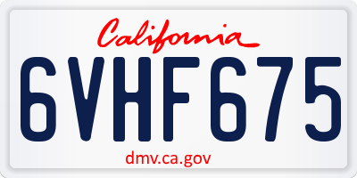 CA license plate 6VHF675