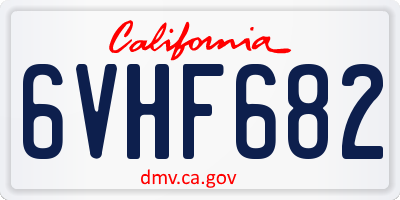 CA license plate 6VHF682