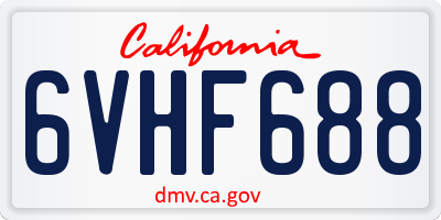 CA license plate 6VHF688