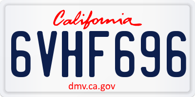 CA license plate 6VHF696