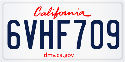 CA license plate 6VHF709