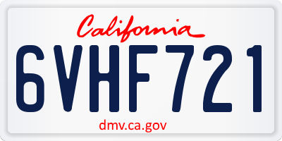 CA license plate 6VHF721