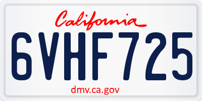 CA license plate 6VHF725