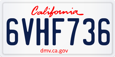 CA license plate 6VHF736