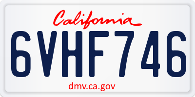 CA license plate 6VHF746