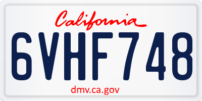 CA license plate 6VHF748
