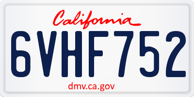 CA license plate 6VHF752