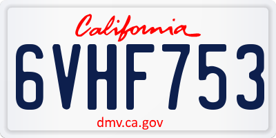 CA license plate 6VHF753