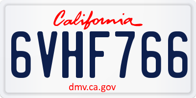 CA license plate 6VHF766