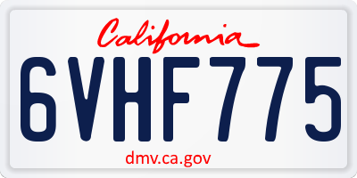 CA license plate 6VHF775